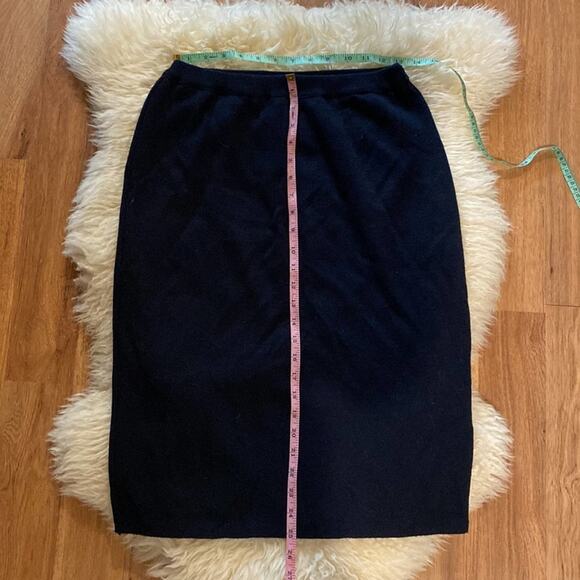 Vintage Women’s Navy Blue Midi Pencil Skirt Knit Lined Sz S/M No Tags - Picture 5 of 6